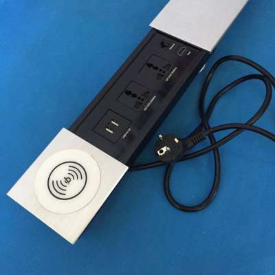 Desk mount power and date outlet conference table socket with wireless charger for mobile phone /desktop power socket