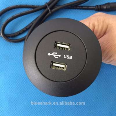 Mini Round office desk Sofa embedded in dual usb charging